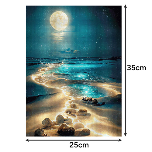 Diamond Embroidery “Beach” 40 × 30 cm MAALEO – 5D Diamond Painting Mosaic Kit (WNDR26769) - Image 5