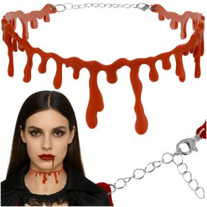RUHHY Halloween Bloody Choker Necklace – Adjustable Costume Accessory (WNDR26143)