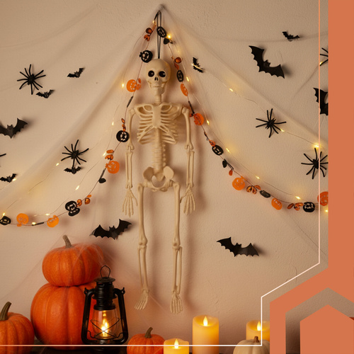 Skeleton Decoration 40 cm RUHHY – Realistic Hanging Halloween Prop (WNDR26027) - Image 3