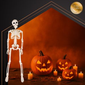 Skeleton Decoration 40 cm RUHHY – Realistic Hanging Halloween Prop (WNDR26027)