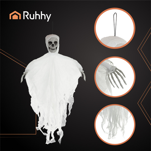 RUHHY White Hanging Skeleton Decoration – 70 cm (WNDR26124) - Image 5