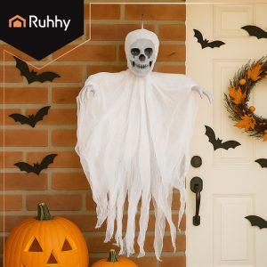 RUHHY White Hanging Skeleton Decoration – 70 cm (WNDR26124)