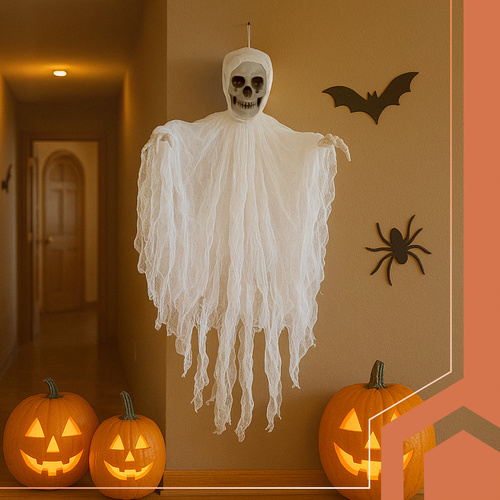 RUHHY White Hanging Skeleton Decoration – 70 cm (WNDR26124) - Image 4
