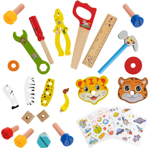 Kruzzel Wooden Tool Box – DIY Construction Kit for Kids (WNDR26581) - Image 4