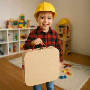 Kruzzel Wooden Tool Box – DIY Construction Kit for Kids (WNDR26581)