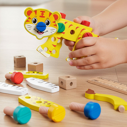 Kruzzel Wooden Tool Box – DIY Construction Kit for Kids (WNDR26581) - Image 3