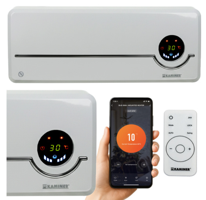 Airo Kaminer air curtain heater – energy-efficient, portable, electric indoor heater -white (WNDR26389) - Image 11
