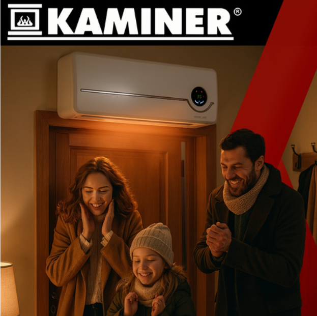 Airo Kaminer air curtain heater – energy-efficient, portable, electric indoor heater -white (WNDR26389) - Image 2