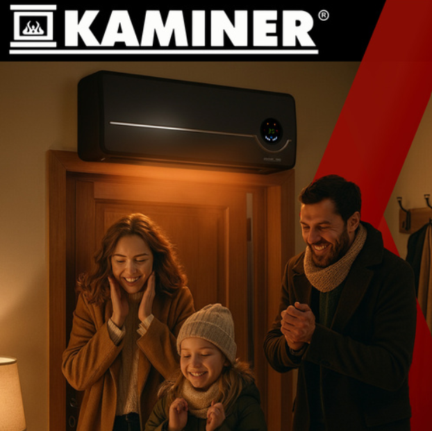 Airo Kaminer air curtain heater – energy-efficient, portable, electric indoor heater -black (WNDR26388) - Image 2