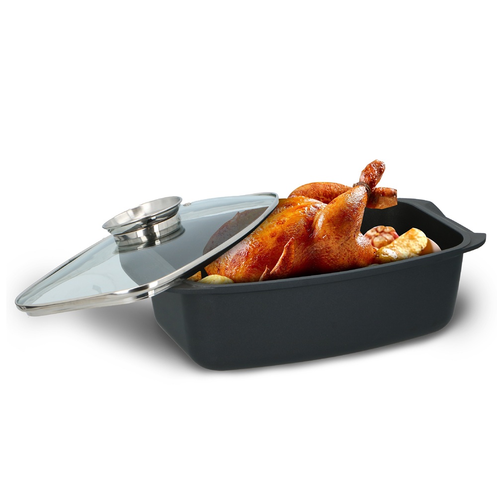 Alpina 5.5L Roaster – Durable Steel Body & Heat-Resistant Glass Lid (EDC)