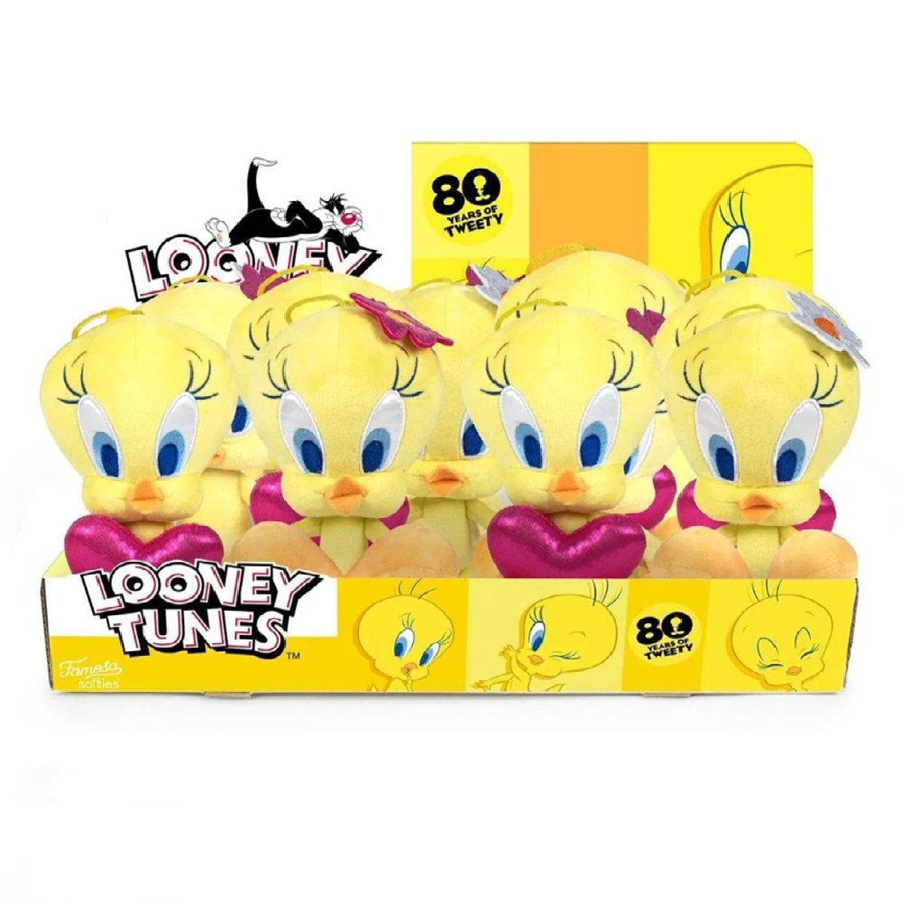 Looney Tunes Tweety plush figure – 20 cm cute, seated animated character toy for kids and collectors (EDC)