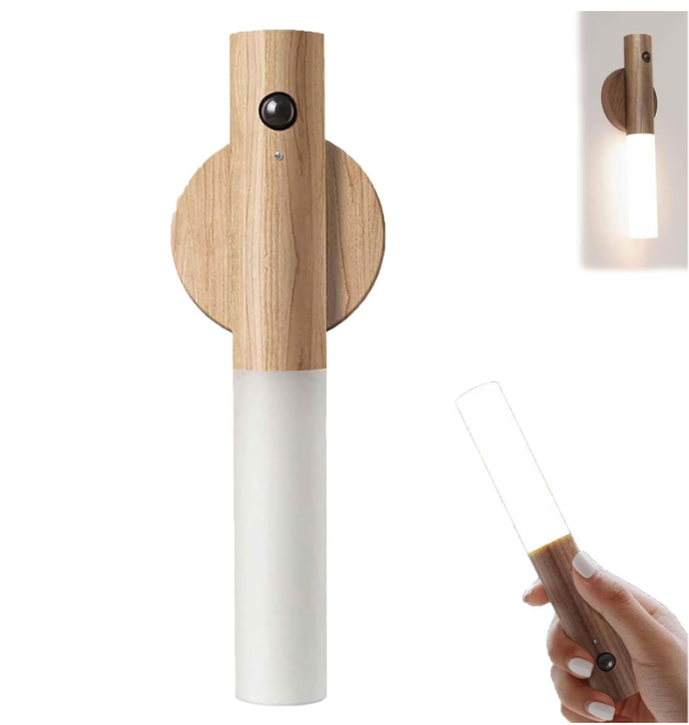 Grundig rechargeable LED wooden wall lamp with motion sensor – portable, magnetic mount (EDC) - Image 7