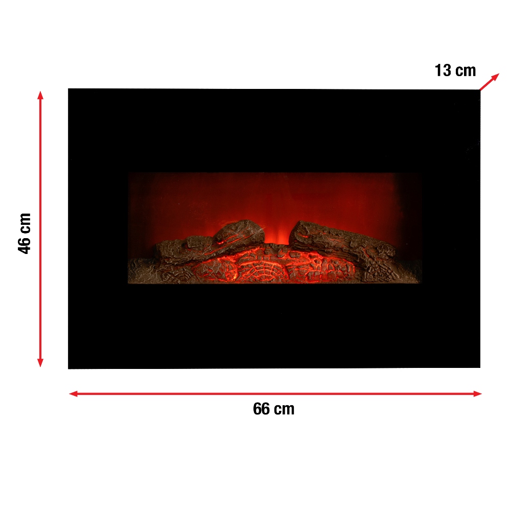 Memphis 80cm Electric Wall Fireplace – 1800W LED (EDC) - Image 3