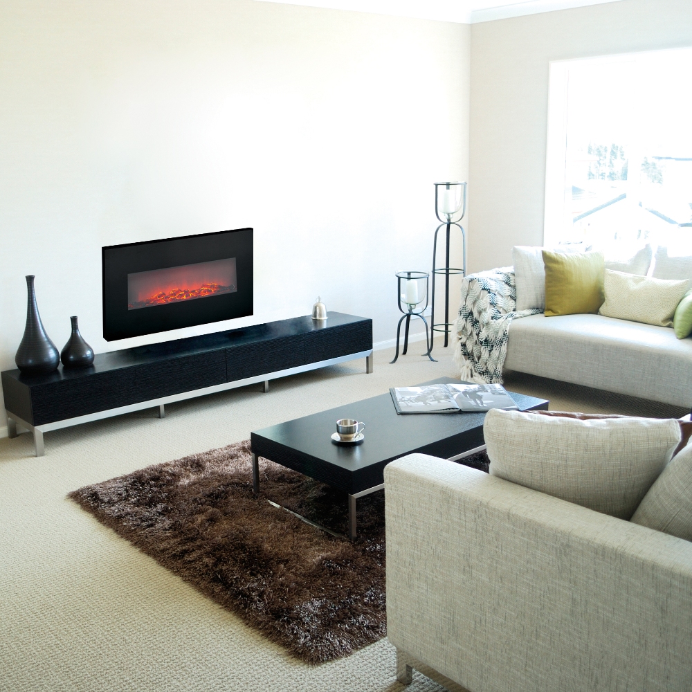 Memphis 80cm Electric Wall Fireplace – 1800W LED (EDC) - Image 2